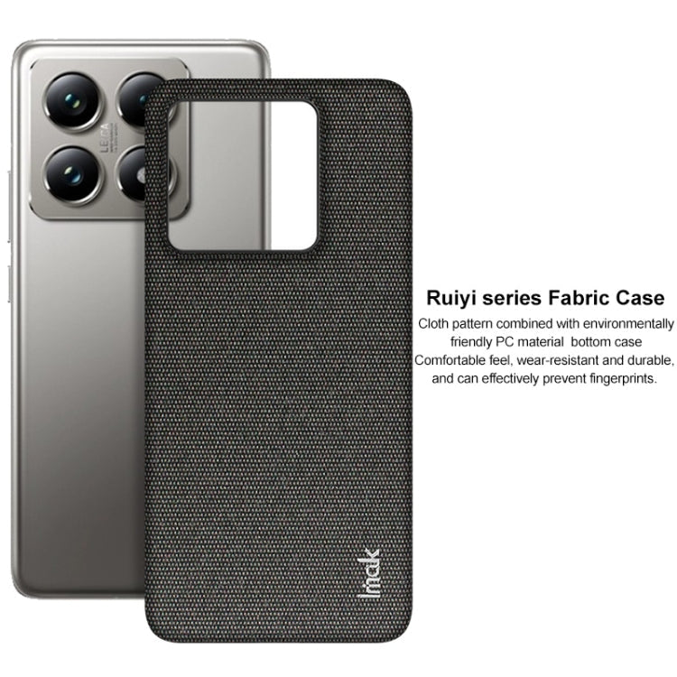 For Xiaomi 14T Pro imak Ruiyi Series Cloth Texture PU + PC Phone Case(Dark Grey)