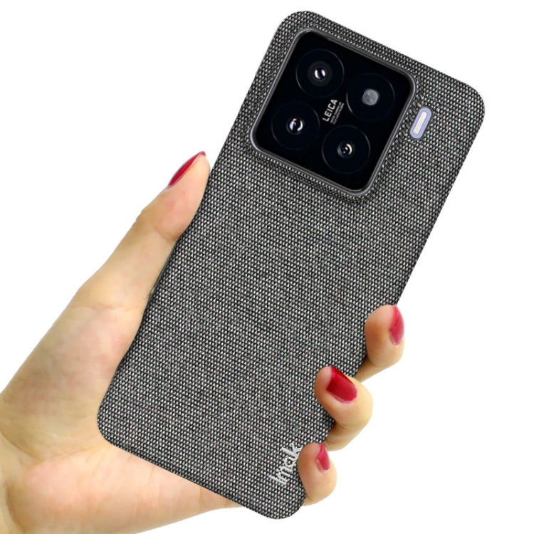 Pour Xiaomi 15, coque de téléphone imak Ruiyi Series en tissu texturé PU + PC (Gris foncé)