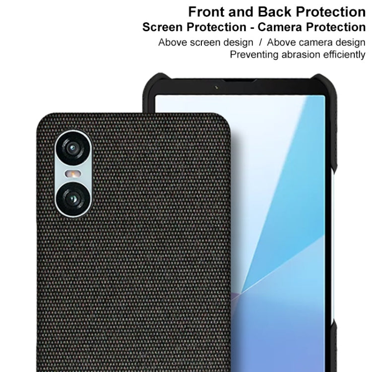 Pour Sony Xperia 10 VI, coque de téléphone imak Ruiyi Series en tissu texturé PU + PC (noir)