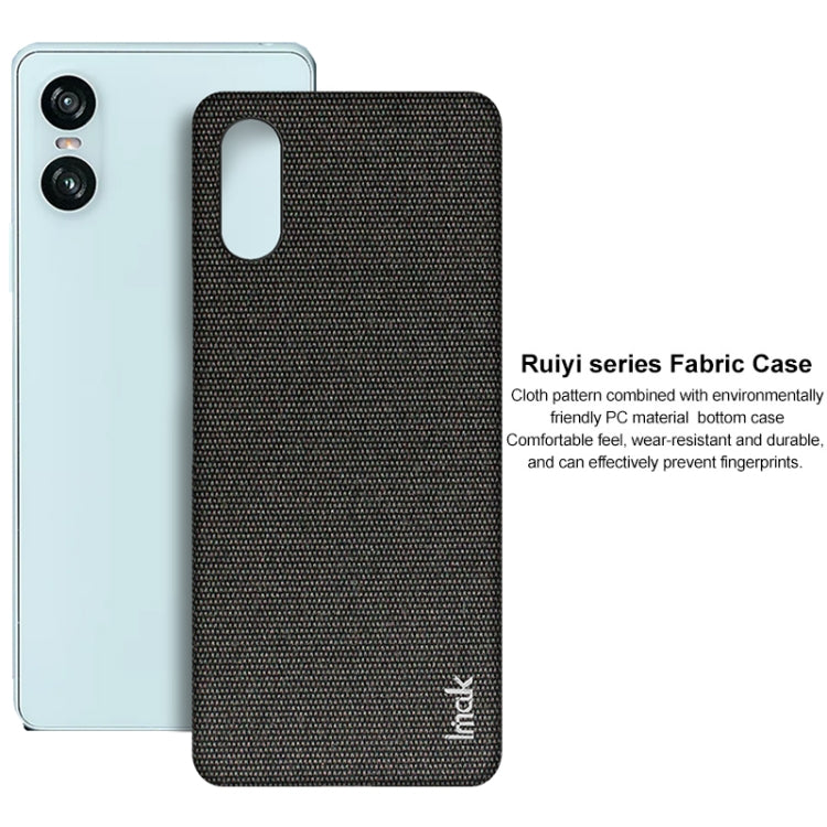 Pour Sony Xperia 10 VI, coque de téléphone imak Ruiyi Series en tissu texturé PU + PC (noir)