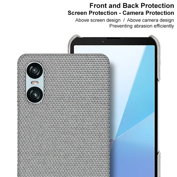 For Sony Xperia 10 VI imak Ruiyi Series Cloth Texture PU + PC Phone Case(Light Grey)