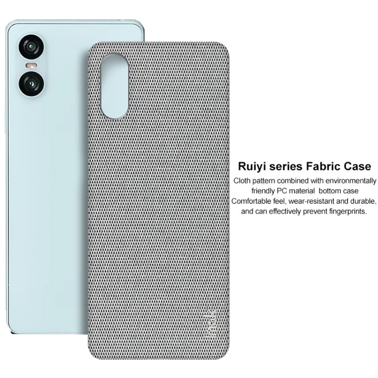 For Sony Xperia 10 VI imak Ruiyi Series Cloth Texture PU + PC Phone Case(Light Grey)