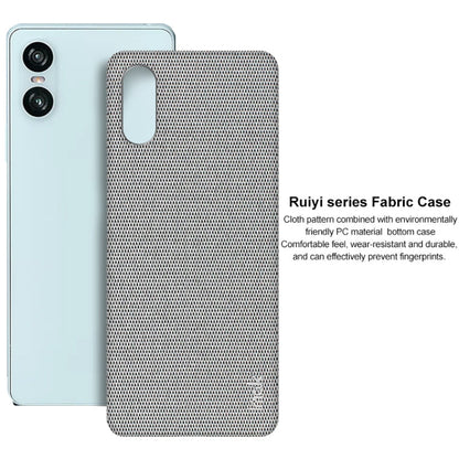 For Sony Xperia 10 VI imak Ruiyi Series Cloth Texture PU + PC Phone Case(Light Grey)