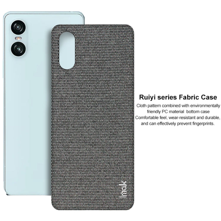 For Sony Xperia 10 VI imak Ruiyi Series Cloth Texture PU + PC Phone Case(Dark Grey)