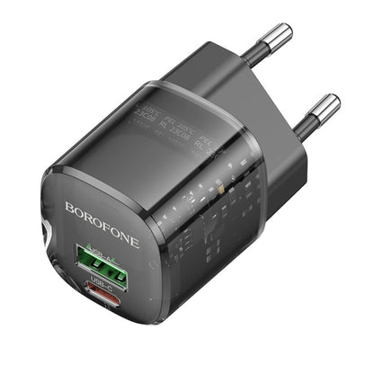 BOROFONE BN17 PD20W USB, USB-C / Type-C Charger, Plug Type:EU Plug(Black)