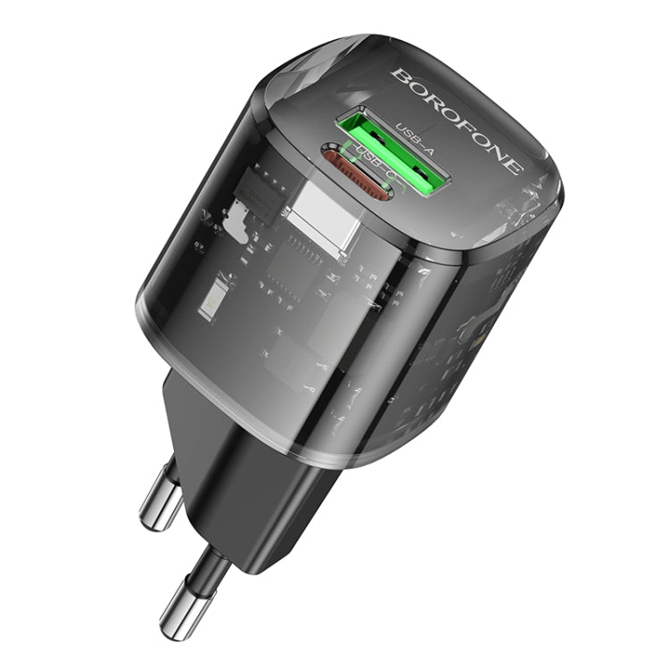 BOROFONE BN17 PD20W USB, USB-C / Type-C Charger, Plug Type:EU Plug(Black)