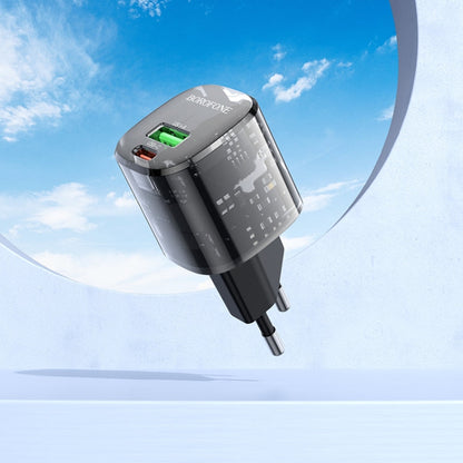 BOROFONE BN17 PD20W USB, USB-C / Type-C Charger, Plug Type:EU Plug(Black)