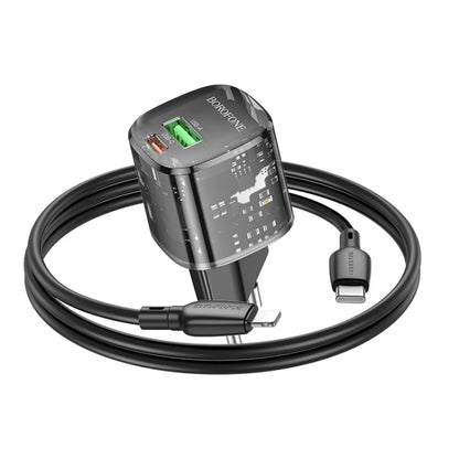 BOROFONE BN17 PD20W USB, Type-C Charger with 1m Type-C to 8 Pin Cable Set, Plug Type:EU Plug(Black)