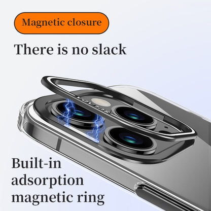 For iPhone 16 Pro Max SULADA PC + Aluminum Alloy Lens Holder Phone Case(Black)