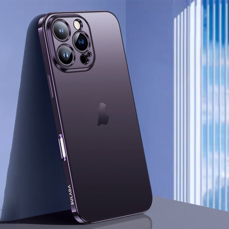 Pour iPhone 16 Pro SULADA Natural Color Series Coque de téléphone en TPU dépoli avec placage (Violet foncé)