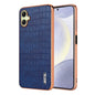 For Samsung Galaxy A06 4G AZNS Electroplated Frame Crocodile Texture Full Coverage Phone Case(Blue)