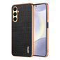 For Samsung Galaxy A26 5G AZNS Electroplated Frame Crocodile Texture Full Coverage Phone Case(Black)