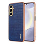 For Samsung Galaxy A26 5G AZNS Electroplated Frame Crocodile Texture Full Coverage Phone Case(Blue)