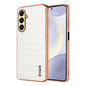 For Samsung Galaxy A26 5G AZNS Electroplated Frame Crocodile Texture Full Coverage Phone Case(White)