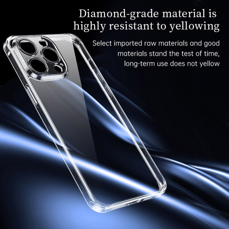 For iPhone 16 Pro Max SULADA TPU Frame Tempered Glass Transparent Phone Case(White)