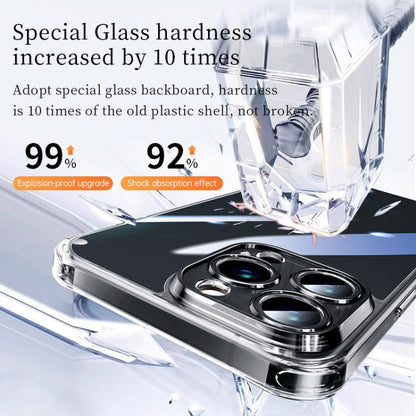 For iPhone 16 Pro Max SULADA TPU Frame Tempered Glass Transparent Phone Case(White)