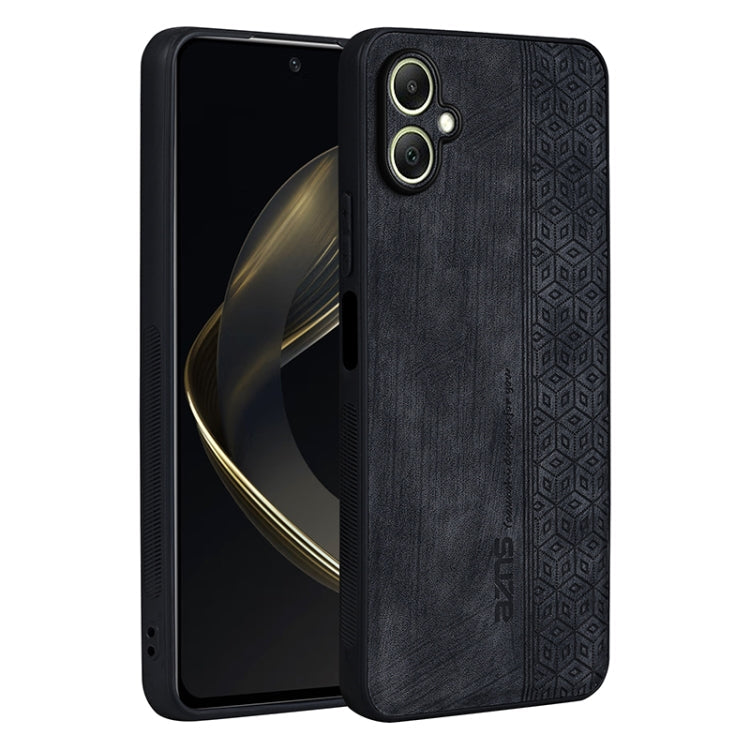 For Samsung Galaxy A06 4G AZNS 3D Embossed Skin Feel Phone Case(Black)