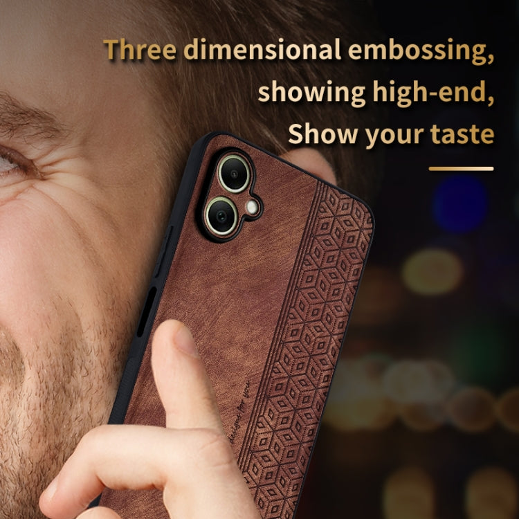 For Samsung Galaxy A06 4G AZNS 3D Embossed Skin Feel Phone Case(Black)