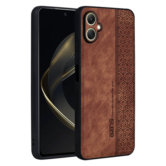 For Samsung Galaxy A06 4G AZNS 3D Embossed Skin Feel Phone Case(Brown)