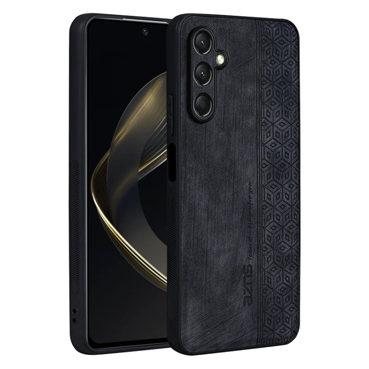 Pour Samsung Galaxy A16 5G AZNS Étui de téléphone à effet cuir gaufré 3D (Noir)