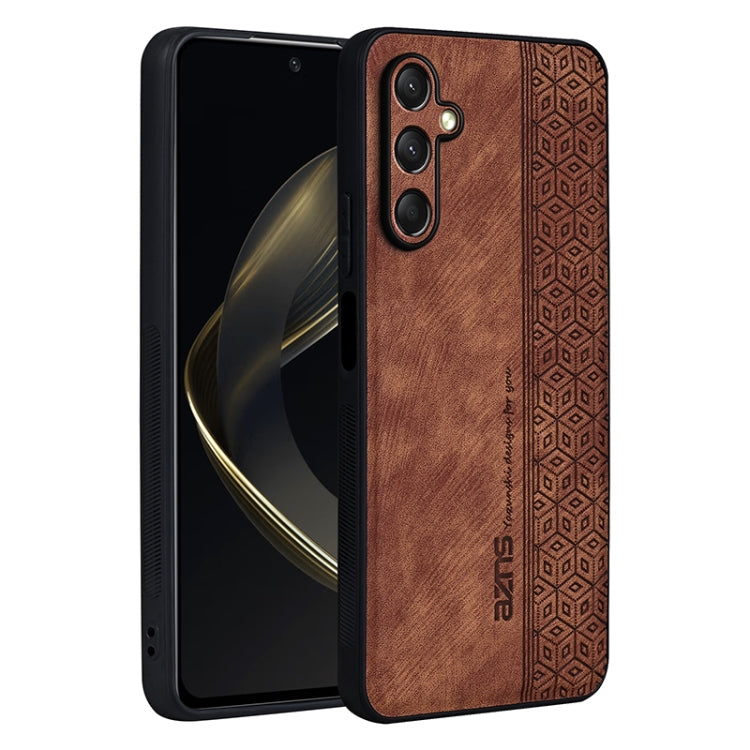 Pour Samsung Galaxy A16 5G Étui de téléphone AZNS 3D avec effet cuir gaufré (marron)