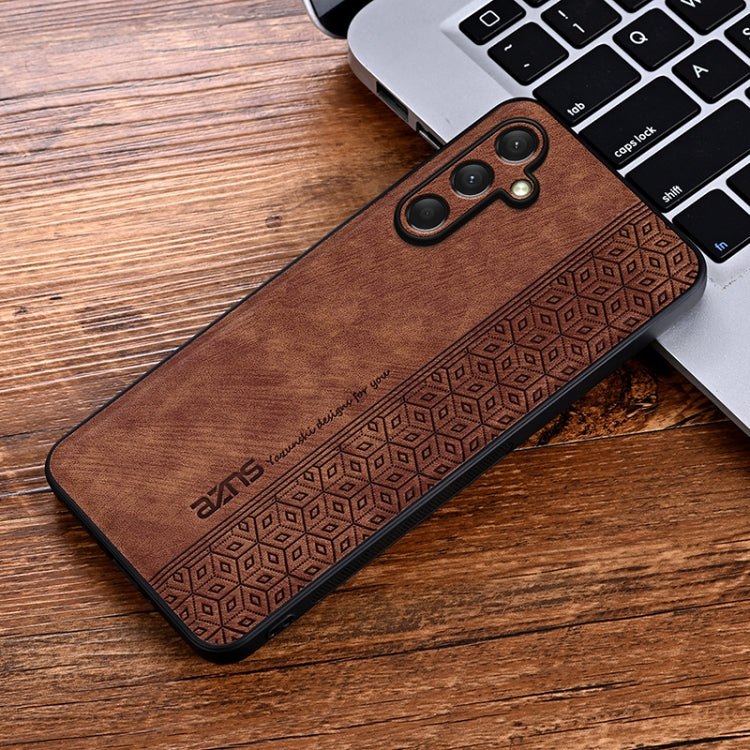 Pour Samsung Galaxy A16 5G Étui de téléphone AZNS 3D avec effet cuir gaufré (marron)