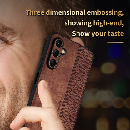 Pour Samsung Galaxy A16 5G Étui de téléphone AZNS 3D avec effet cuir gaufré (marron)