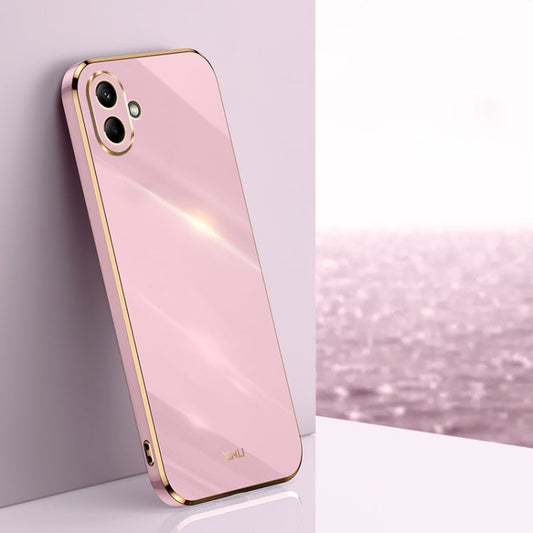 For Samsung Galaxy A06 4G XINLI Straight Edge 6D Electroplate TPU Phone Case(Cherry Purple)
