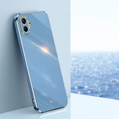 For Samsung Galaxy A06 4G XINLI Straight Edge 6D Electroplate TPU Phone Case(Celestial Blue)
