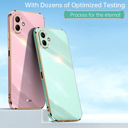 For Samsung Galaxy A06 4G XINLI Straight Edge 6D Electroplate TPU Phone Case(Celestial Blue)