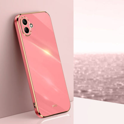 Pour Samsung Galaxy A06 4G Coque de téléphone en TPU électrolytique 6D à bords droits XINLI (rouge aubépine)