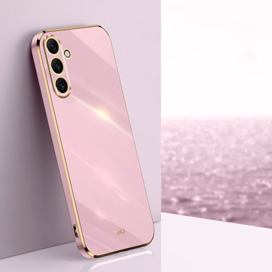 For Samsung Galaxy A16 5G XINLI Straight Edge 6D Electroplate TPU Phone Case(Cherry Purple)