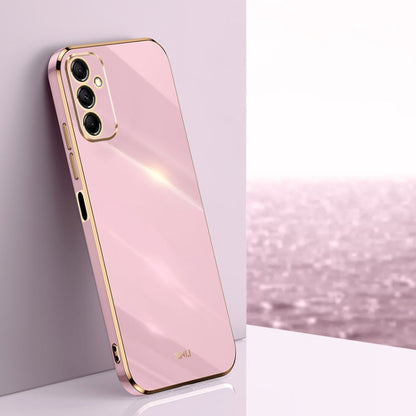 For Samsung Galaxy A35 5G XINLI Straight Edge 6D Electroplate TPU Phone Case(Cherry Purple)
