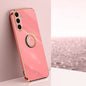 For Samsung Galaxy A16 5G XINLI Straight Edge 6D Electroplate TPU Phone Case with Ring Holder(Hawthorn Red)