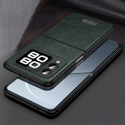 Pour Huawei nova Flip SULADA Étui de téléphone en cuir hybride TPU antichoc fait main (Vert)