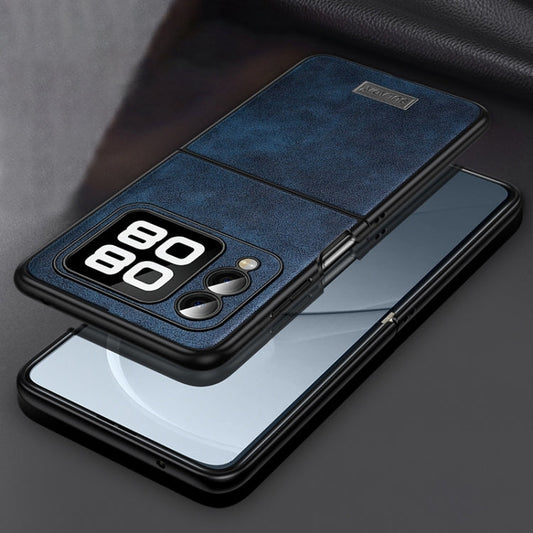 Pour Huawei nova Flip SULADA Coque de téléphone en cuir hybride TPU antichoc faite à la main (Bleu)