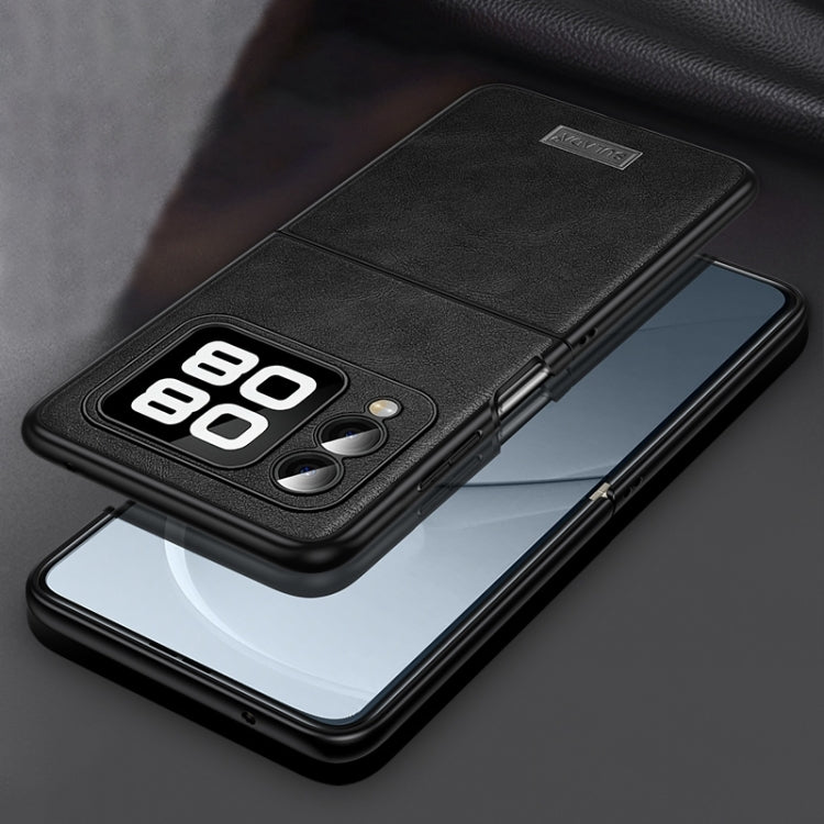 For Huawei nova Flip SULADA Shockproof TPU Hybrid Handmade Leather Phone Case(Black)