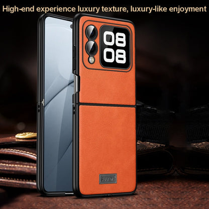 For Huawei nova Flip SULADA Shockproof TPU Hybrid Handmade Leather Phone Case(Black)