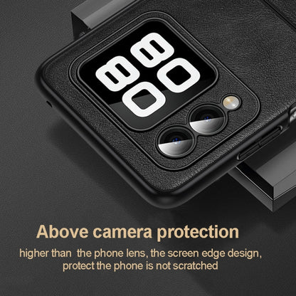 For Huawei nova Flip SULADA Shockproof TPU Hybrid Handmade Leather Phone Case(Black)