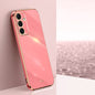 Pour Samsung Galaxy S24 FE 5G XINLI Étui de téléphone en TPU électrolytique 6D à bords droits (Rouge Aubépine)