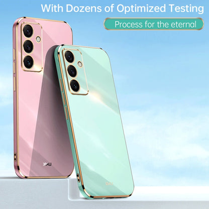 Pour Samsung Galaxy S24 FE 5G XINLI Étui de téléphone en TPU électrolytique 6D à bords droits (Rouge Aubépine)