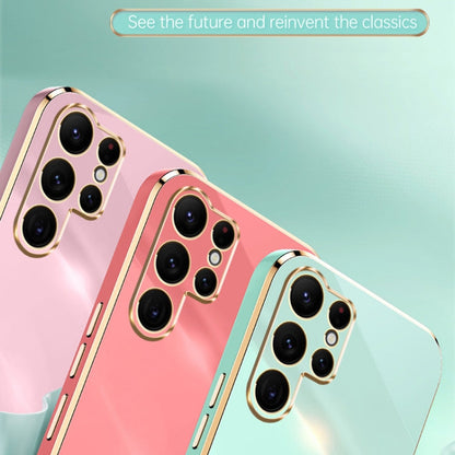 Pour Samsung Galaxy S25 Ultra 5G XINLI Étui de téléphone en TPU à bord droit électrolytique 6D (Rouge Aubépine)