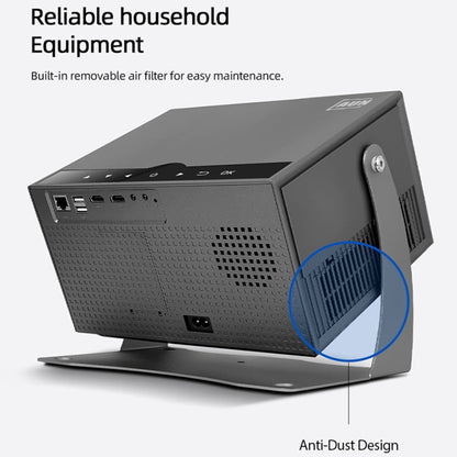 AUN A003 Pro 1920 x 1080P 350 Lumens Portable Home Theater LED HD Digital Projector, UK Plug(Grey)
