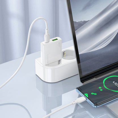 BOROFONE BN24 PD 20W USB, Type-C Charger with 1m Type-C to Type-C Cable Set, Plug Type:EU Plug(White)