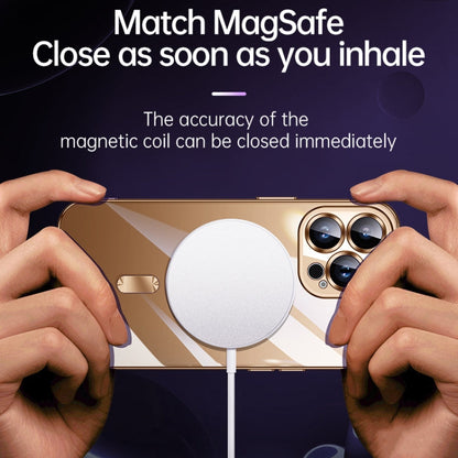 For iPhone 16 Pro SULADA MagSafe Plating TPU Shockproof Phone Soft Case(Dark Purple)