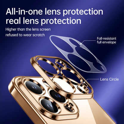 For iPhone 16 Pro SULADA Shine Through Series Plating TPU Transparent Phone Case(Dark Purple)