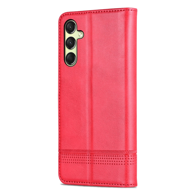 For Samsung Galaxy A16 5G AZNS Magnetic Calf Texture Flip Leather Phone Case(Red)