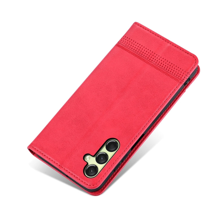 For Samsung Galaxy A16 5G AZNS Magnetic Calf Texture Flip Leather Phone Case(Red)