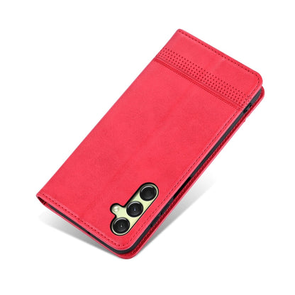 For Samsung Galaxy A16 5G AZNS Magnetic Calf Texture Flip Leather Phone Case(Red)