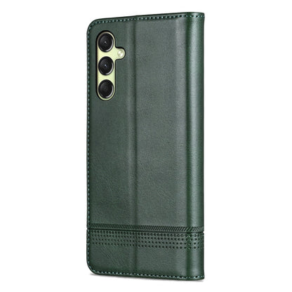 For Samsung Galaxy A16 5G AZNS Magnetic Calf Texture Flip Leather Phone Case(Dark Green)